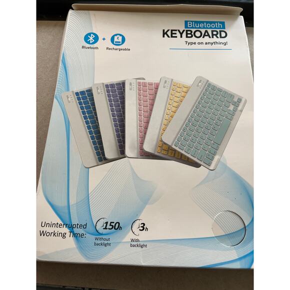 Bluetooth Keyboard 150 hours without light 
3 hours with backlight - Picture 2 of 3